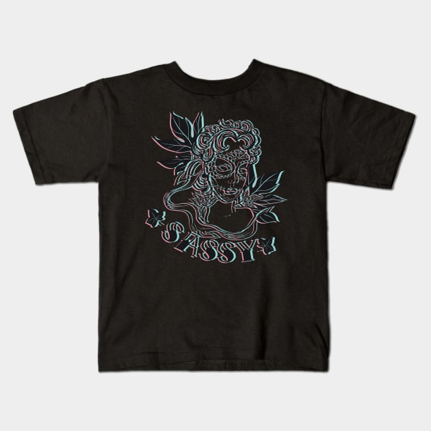 Sassy Voodoo Woman Kids T-Shirt by JakeRhodes